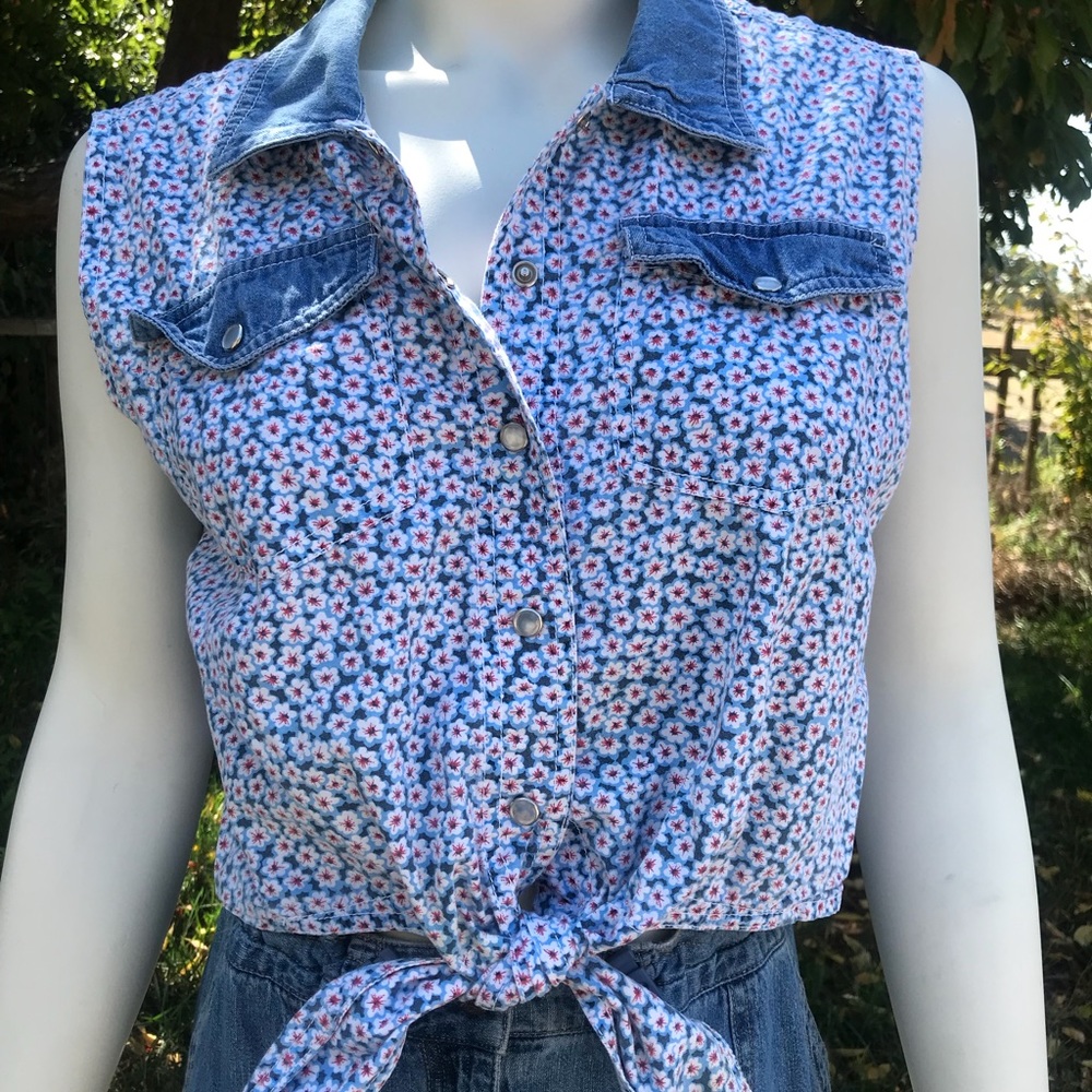 90s Sasson Tie Front Crop